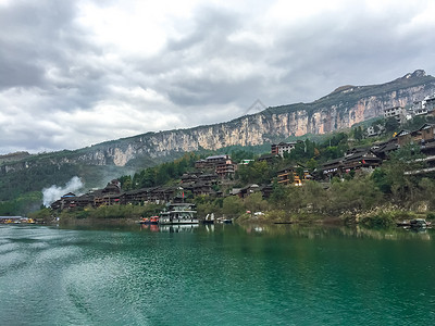 乌江自刎重庆乌江画廊景区风光背景