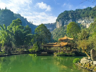 重庆桃花源景点风光5A景区高清图片素材