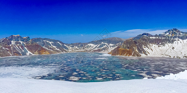 吉林长白山天池风光雪山高清图片素材