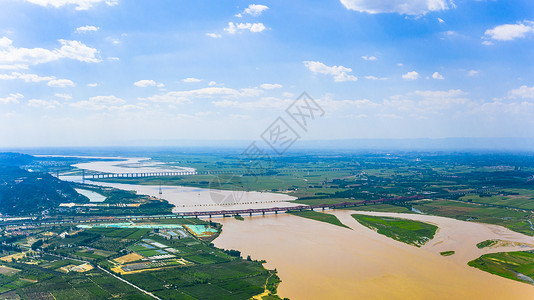黄河平原风光洪水高清图片