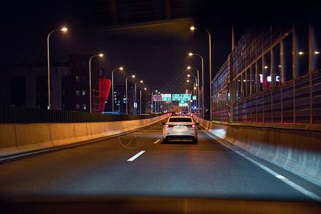 夜间出行夜间高架路背景