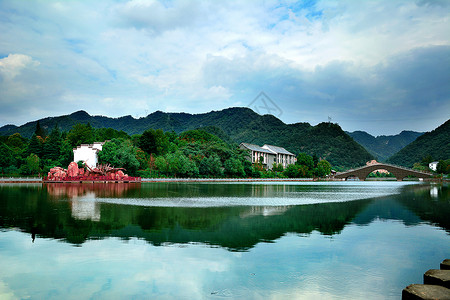 簕山古渔村水乡新农村背景