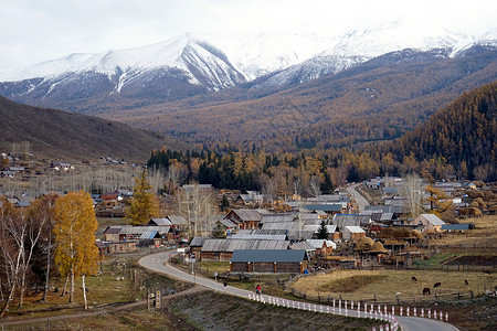 田园牧场村舍背景图片