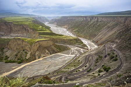 河床构造新疆安集海大峡谷背景