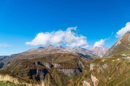 蓝天远山风景高清图片素材