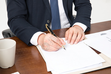 钢笔签字商务男性办公签文件背景