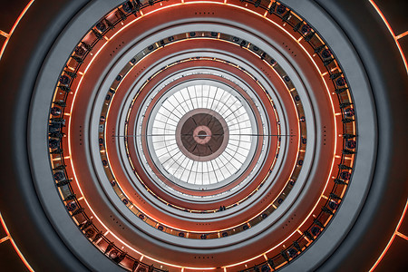 尾喷口圆形的的商场天井背景