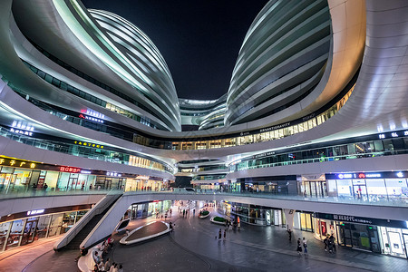北京银河SOHO城夜景科技北京高清图片素材