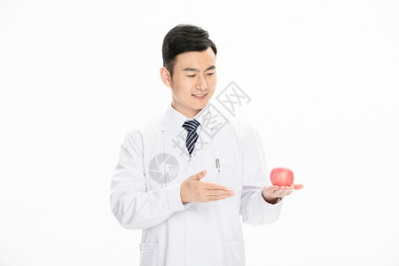 拿苹果的男人男医生拿苹果背景