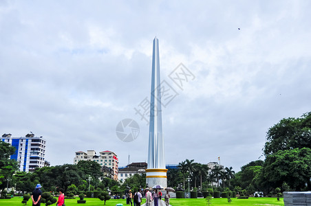 缅甸仰光纪念碑背景图片