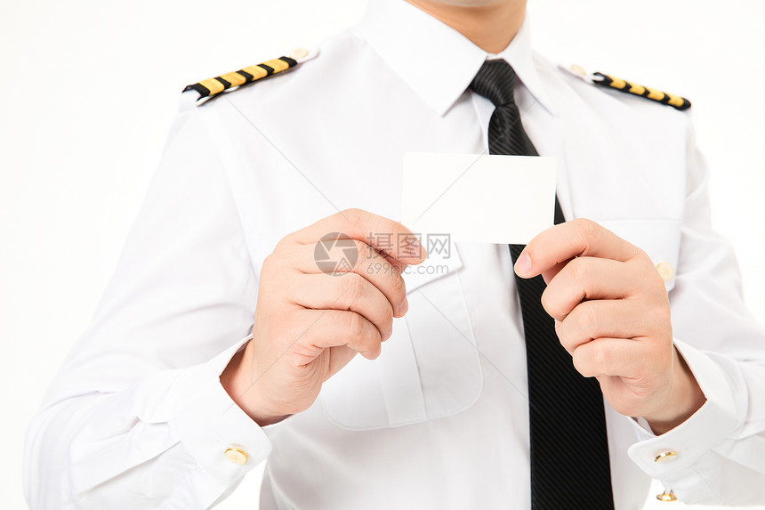 飞行员机长拿着名片图片