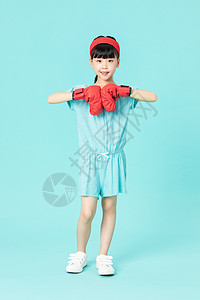 小女孩运动拳击高清图片