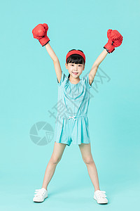 小女孩运动拳击高清图片
