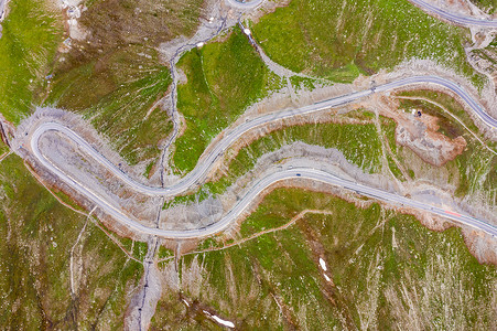 航拍新疆山野公路风景旅游基础设施高清图片素材
