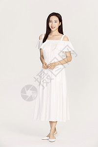 清纯白色连衣裙美女形象背景