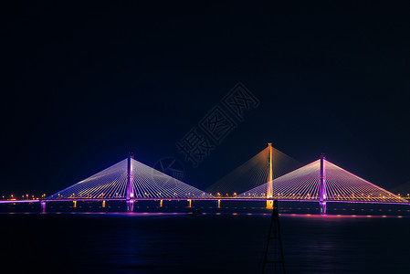 重庆市千厮门长江大桥武汉二七长江大桥夜景风光背景