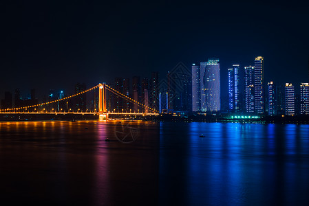 武汉汉阳江滩夜景工程高清图片素材