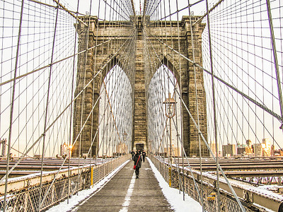 纽约地标-布鲁克林大桥背景图片