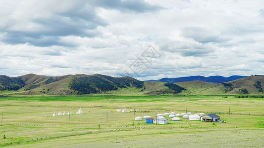蒙古国传统乡村蒙古包高清图片素材