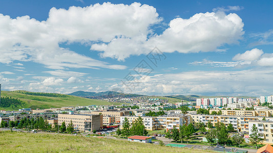 蒙古国草原城市额尔登特图片