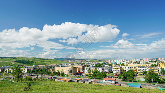 蒙古国草原城市额尔登特背景图片