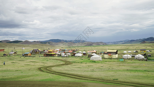 蒙古国传统乡村游牧高清图片素材