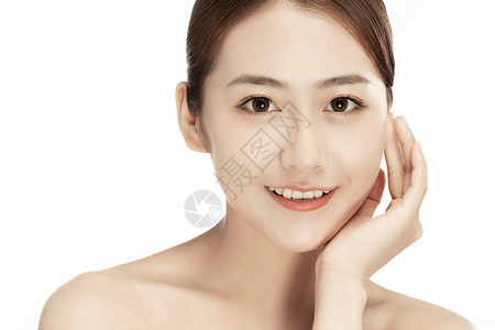 女性美容护肤特写面容高清图片素材
