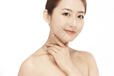 女性美容护肤保养局部特写肌肤高清图片素材