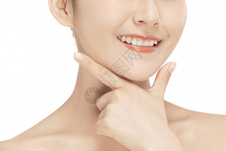女性美容护肤保养下巴高清图片素材