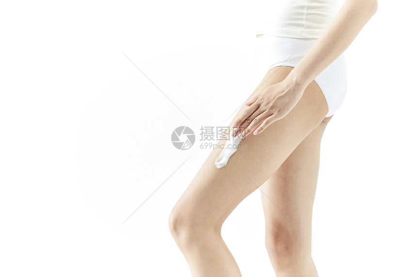 女性腿部擦拭脱毛膏图片