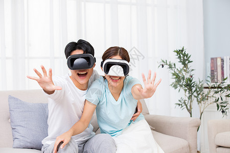 VR娱乐情侣居家体验VR背景