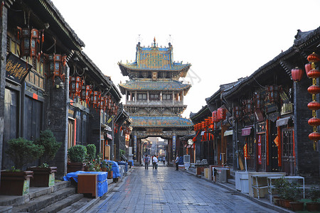 平遥古城街道古建筑高清图片素材