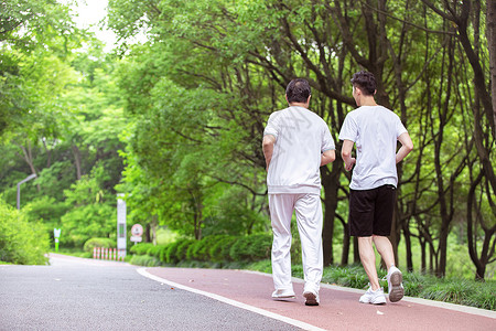 跑步父子父子户外运动跑步背景