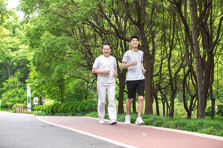 跑步父子父子户外运动跑步背景