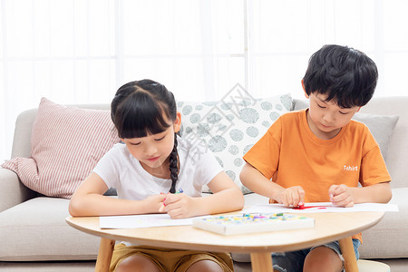 儿童暑假居家画画背景图片