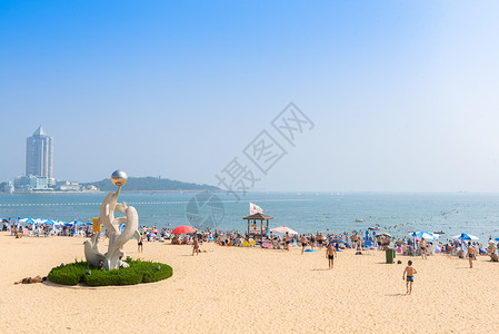 第六海水浴场青岛第一海水浴场风光背景