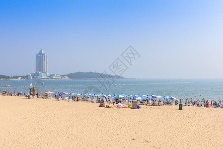 青岛第一海水浴场风光山东高清图片素材