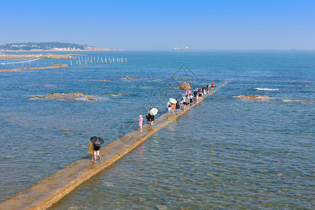 青岛八大关夏季海滨风光海水高清图片素材