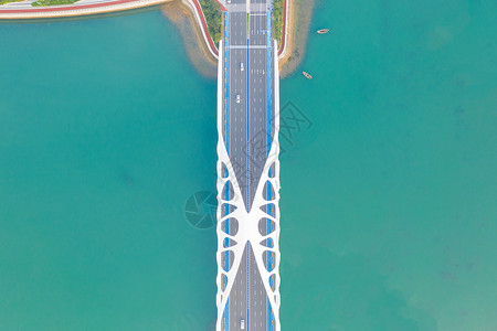 青岛珊瑚贝桥航拍网红桥高清图片素材
