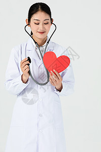 慈善中国女医生使用听诊器形象背景