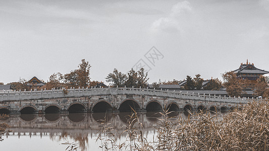 中式建筑古桥图片