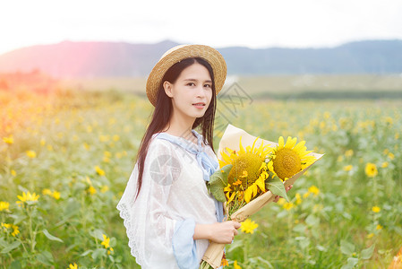 向日葵女孩萌妹子耳机娘高清图片