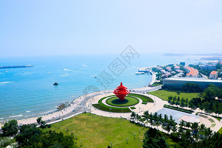 露天广场青岛旅游地标五四广场背景