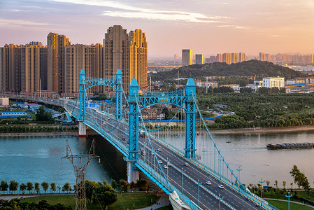 武汉最美蓝桥古田桥背景图片