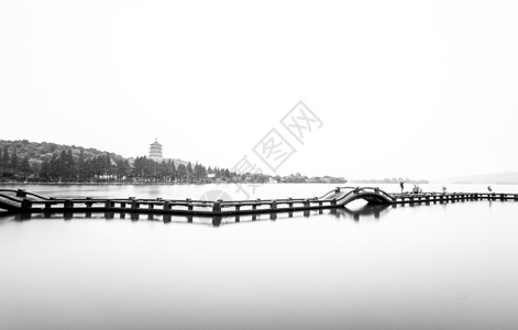 杭州西湖长桥背景图片