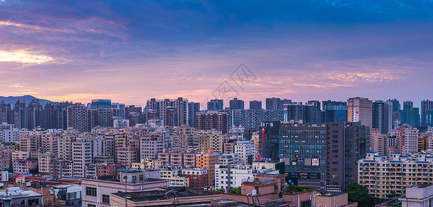 深圳市龙华新区城市夕阳美景高清图片