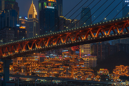 天际城市重庆洪崖洞夜景背景