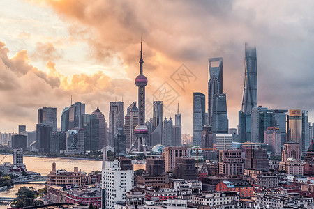 上海朝阳上海台风日出背景