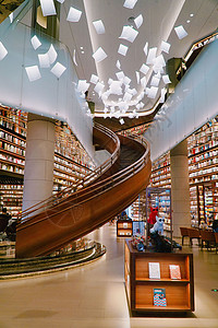 西安高新区最美书店室内高清图片素材
