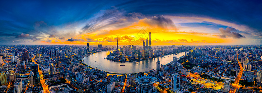 上海日出火烧云背景图片